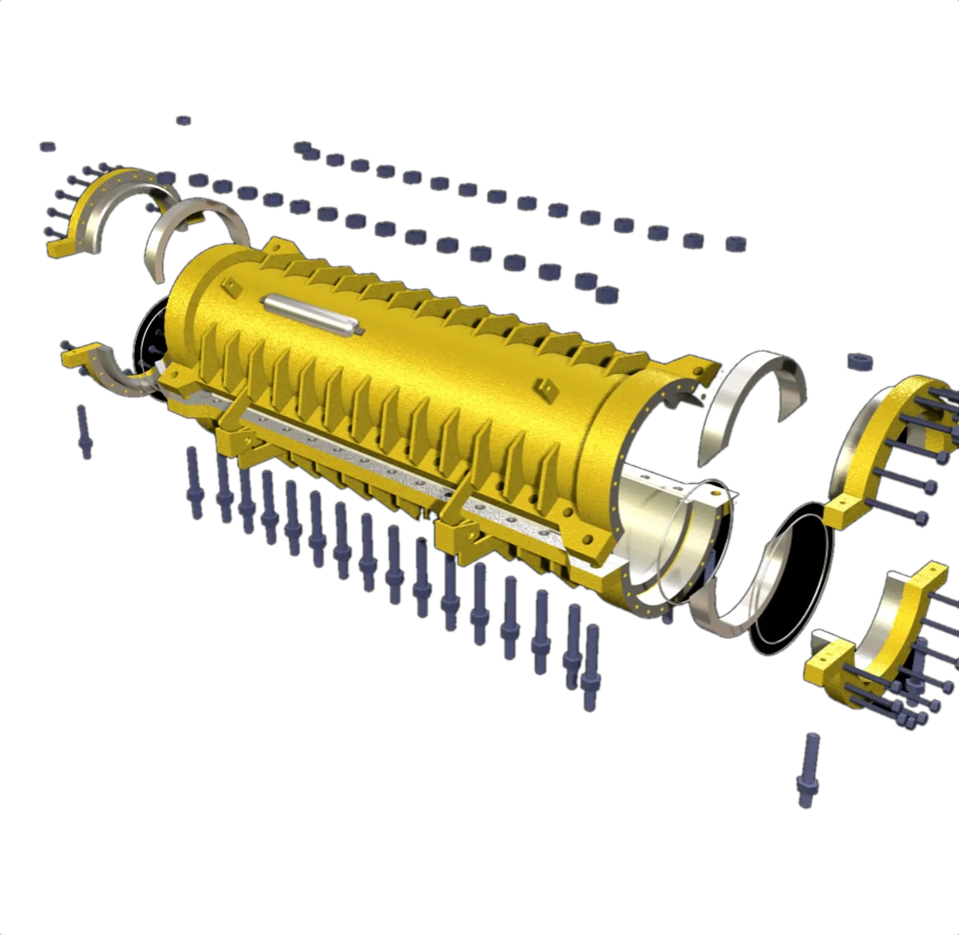 Shells, seals, end clamps and fasteners, engineered for each pipeline.